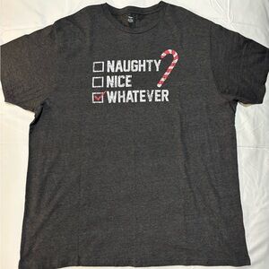 Holiday Time Naughty Nice Whatever Dark Gray Graphic Men's T-Shirt 2XL